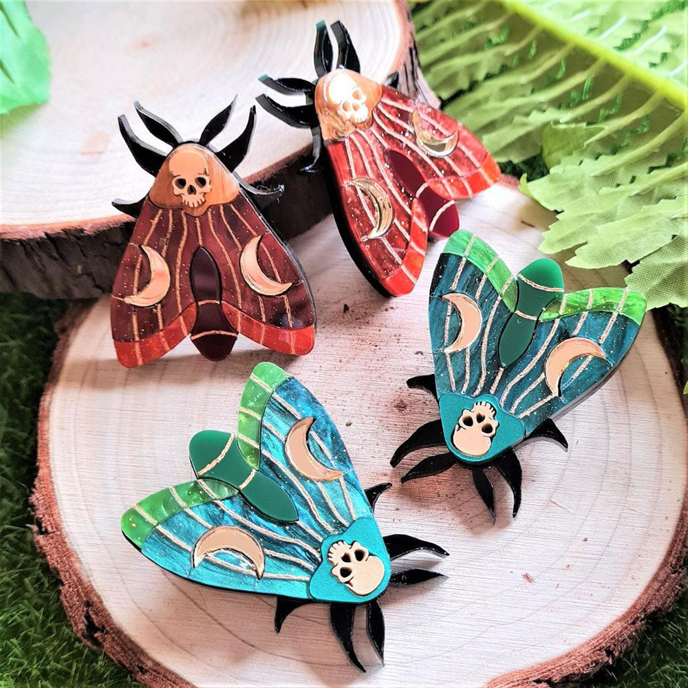 Mystic Moth Hair Clips by Cherryloco Jewellery 2