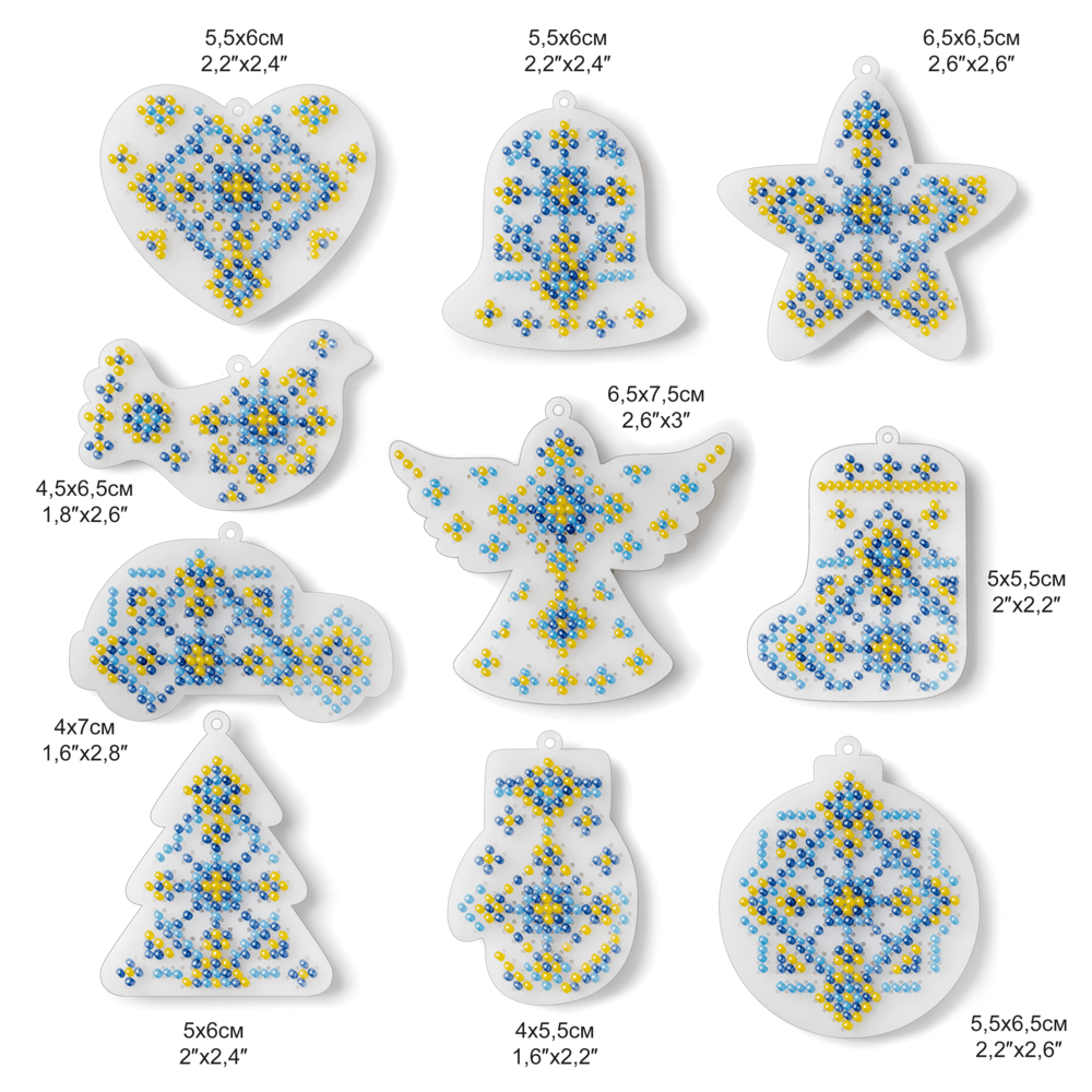 Set for embroidery with beads on a plastic base FLPL-095