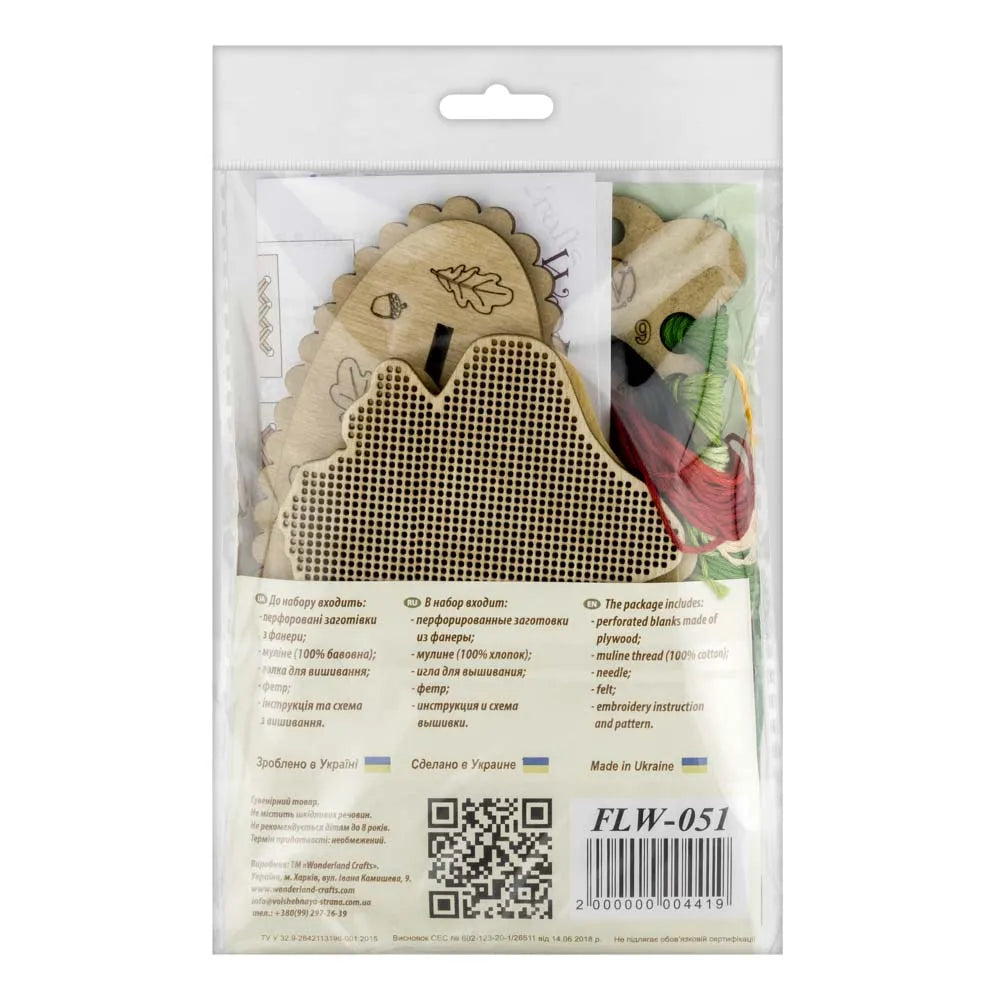 Mushroom Cross-stitch kit on wood FLW-051