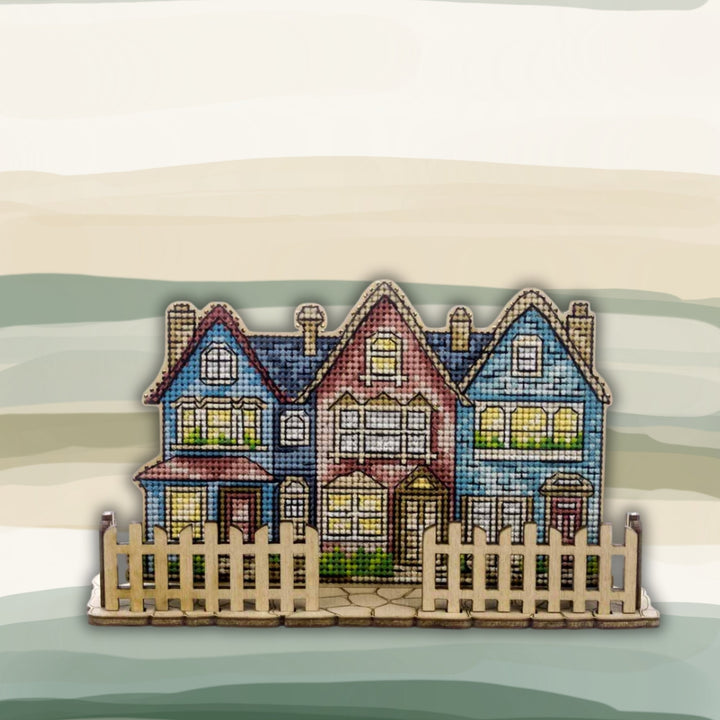 Wooden Cross-Stitch Kit ‚Äì ‚ÄúCity Walk‚Äù FLW-067