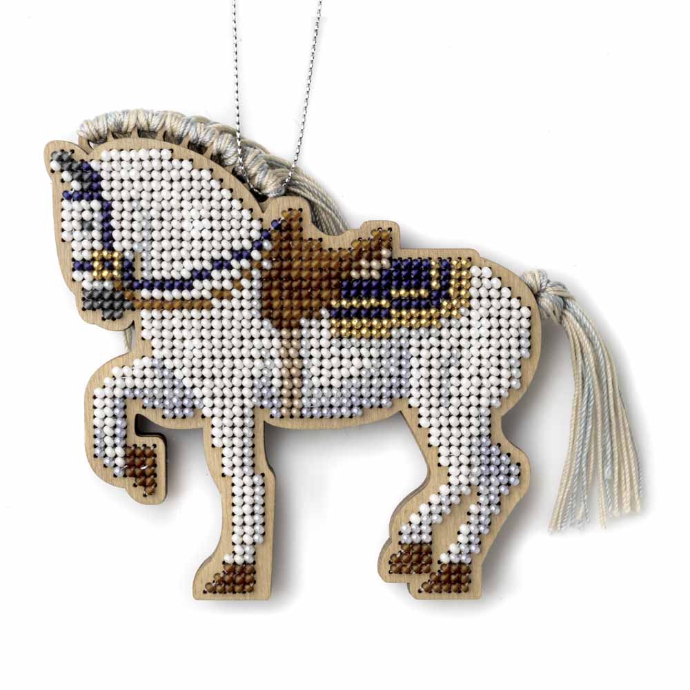 Wooden Bead Embroidery Kit ‚Äì ‚ÄúForest Stallion‚Äù (Double-Sided) FLK-594