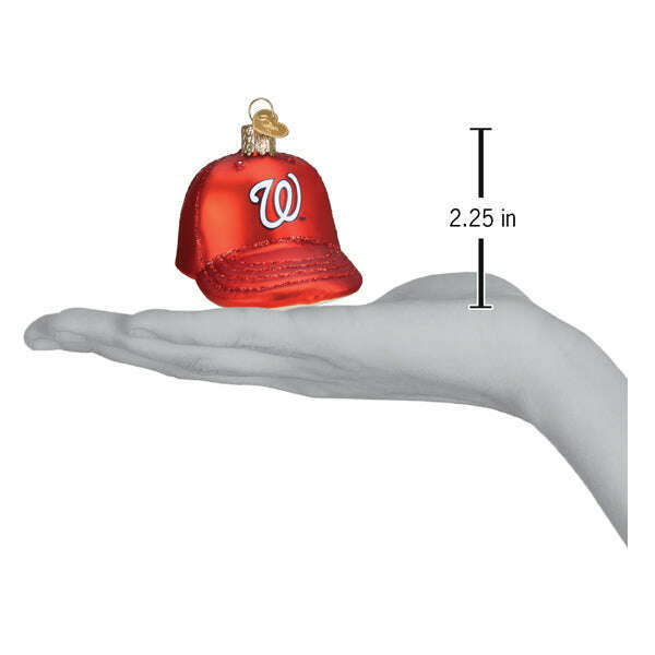Old World Christmas Nationals Baseball Cap Blown Glass Ornament