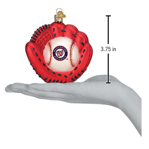 Old World Christmas Nationals Baseball Mitt Blown Glass Ornament