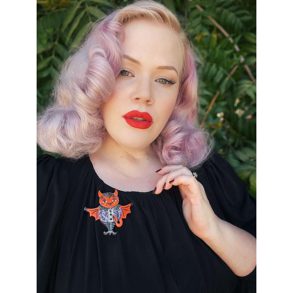 Johanna Parker x Lipstick & Chrome Naughty Nash devil brooch — limited edition Halloween collector pin