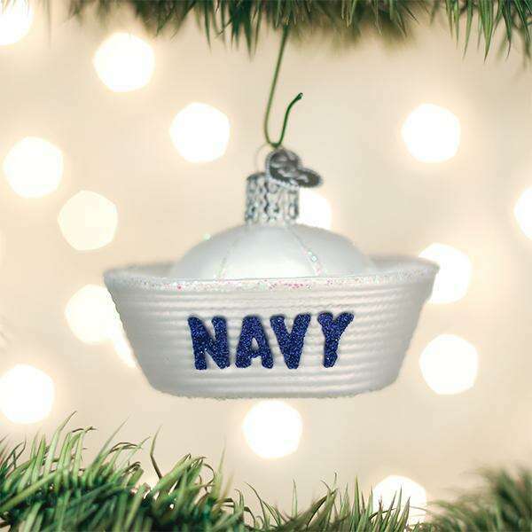 Old World Christmas Navy Cap Blown Glass Ornament