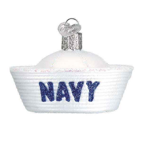 Old World Christmas Navy Cap Blown Glass Ornament