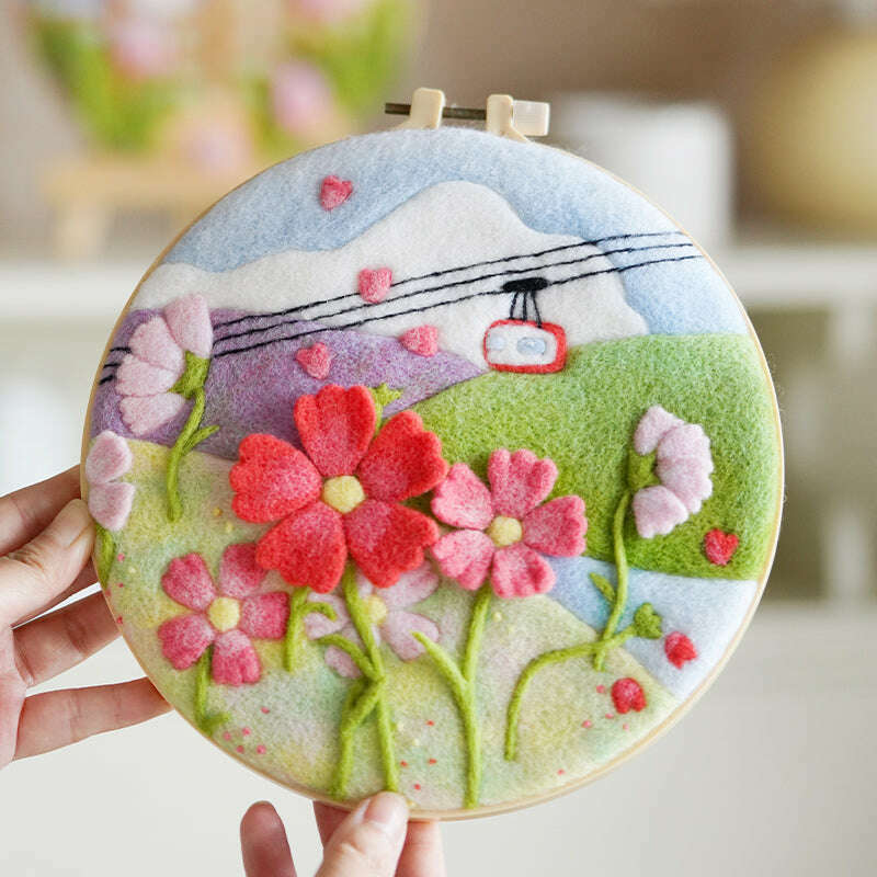 Needle Felting Kit - Wildflower Dreams. Wizardi DIY Wool Craft Kit F07N8-W441