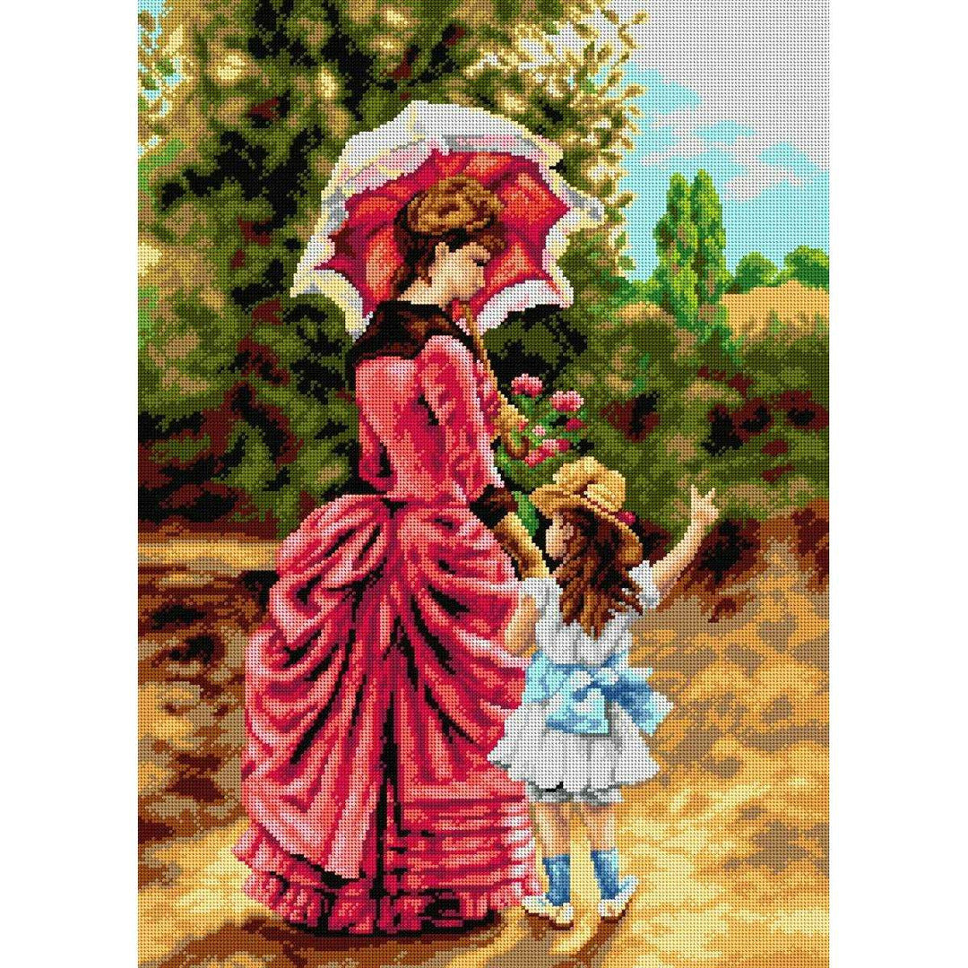 Needlepoint canvas for halfstitch without yarn after Charles Cres - Mother and Child 2907R