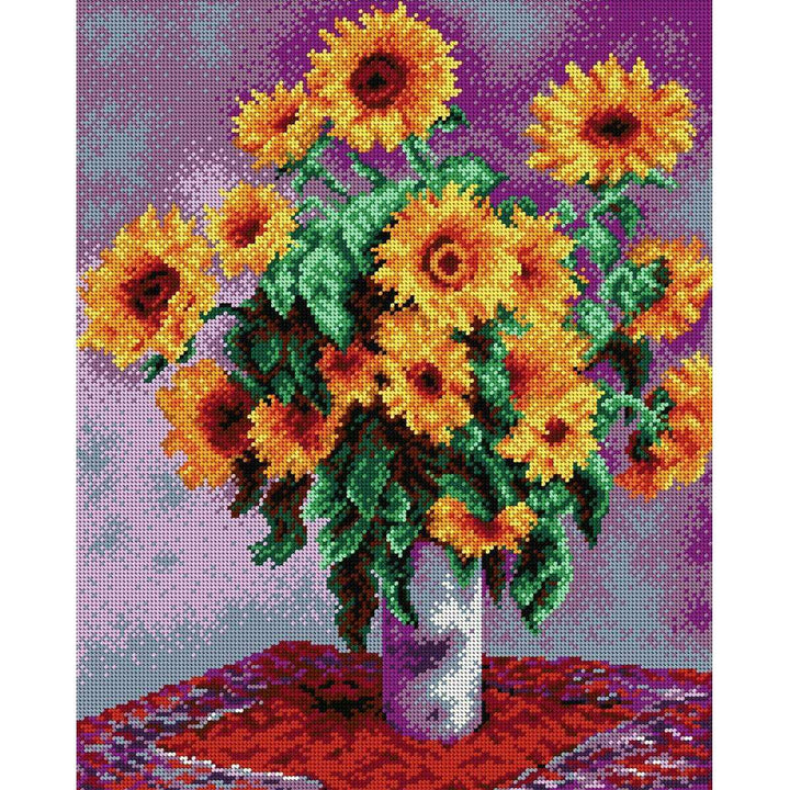 Needlepoint canvas for halfstitch without yarn after Claude Monet - Sunflowers 1993M