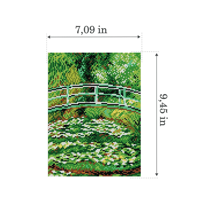 Needlepoint canvas for halfstitch without yarn after Claude Monet - Water Lily Pond 1874F - Printed Tapestry Canvas