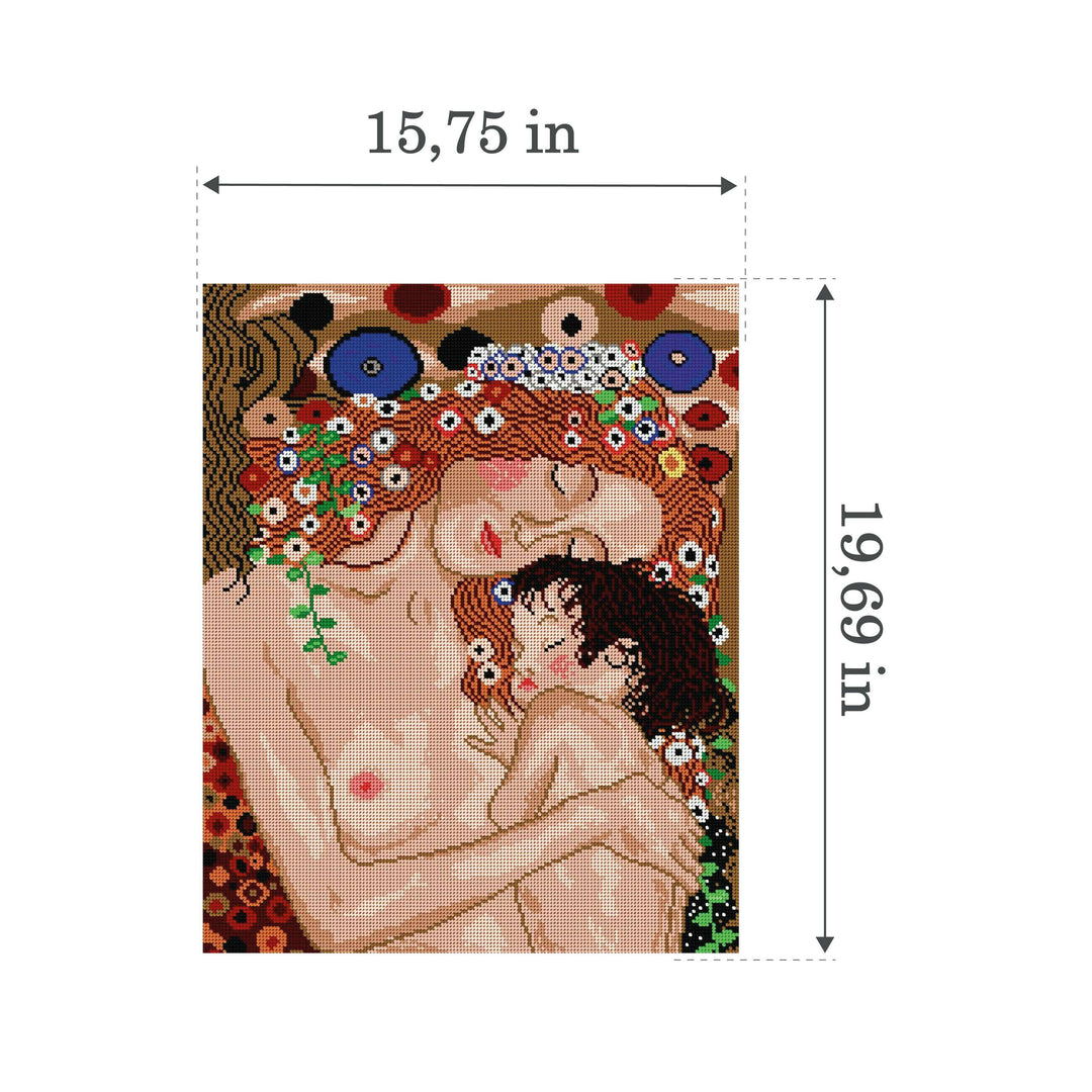 Needlepoint canvas for halfstitch without yarn after Gustav Klimt - Mother and Child 1212M