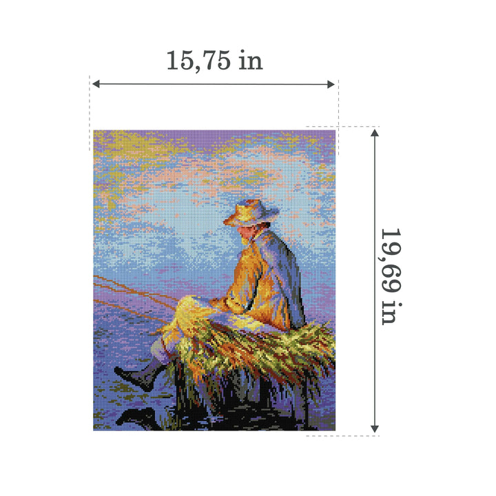 Needlepoint canvas for halfstitch without yarn after Leon Wyczkowski - Fisherman 2118M
