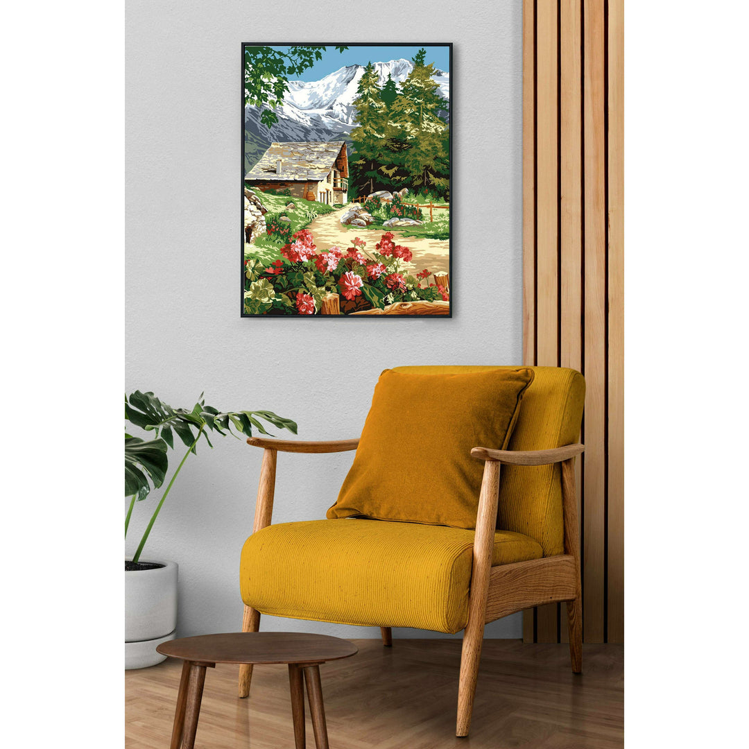 Needlepoint canvas for halfstitch without yarn At The Last Chalet SE981.152 Seg De Paris Printed Tapestry Canvas