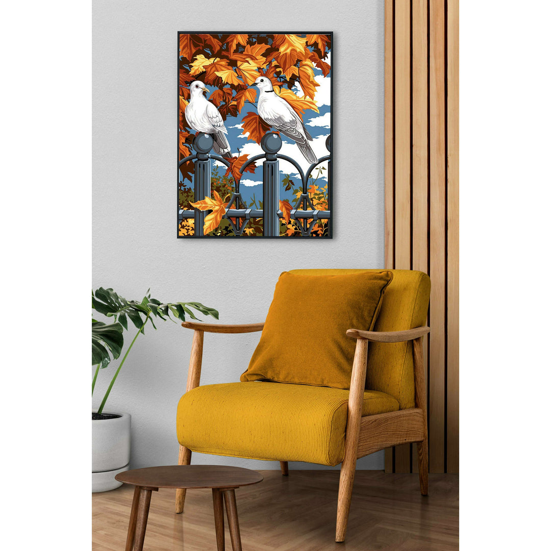 Needlepoint canvas for halfstitch without yarn Autumn and Wrought Iron Canvas SE926.301 Seg De Paris Printed Tapestry Canvas