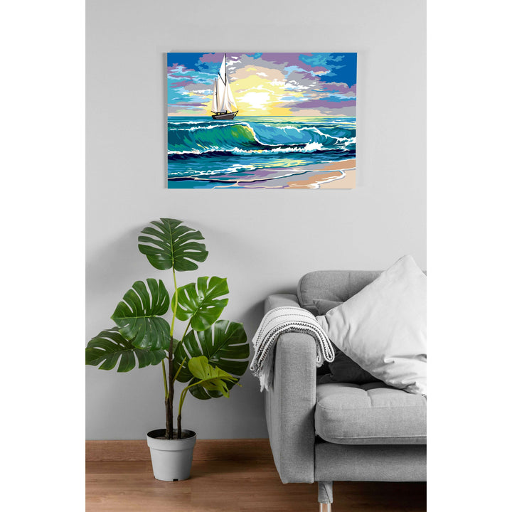Needlepoint canvas for halfstitch without yarn Beyond the Wave SE929.730 Seg De Paris Printed Tapestry Canvas