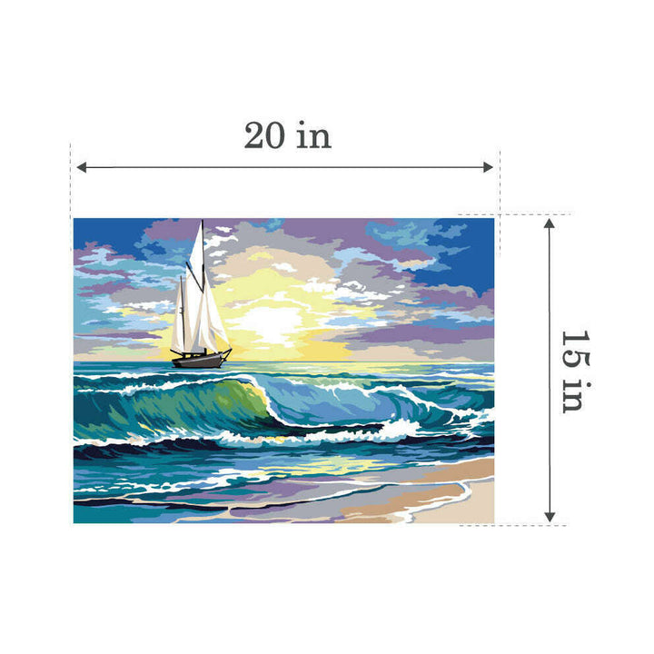 Needlepoint canvas for halfstitch without yarn Beyond the Wave SE929.730 Seg De Paris Printed Tapestry Canvas