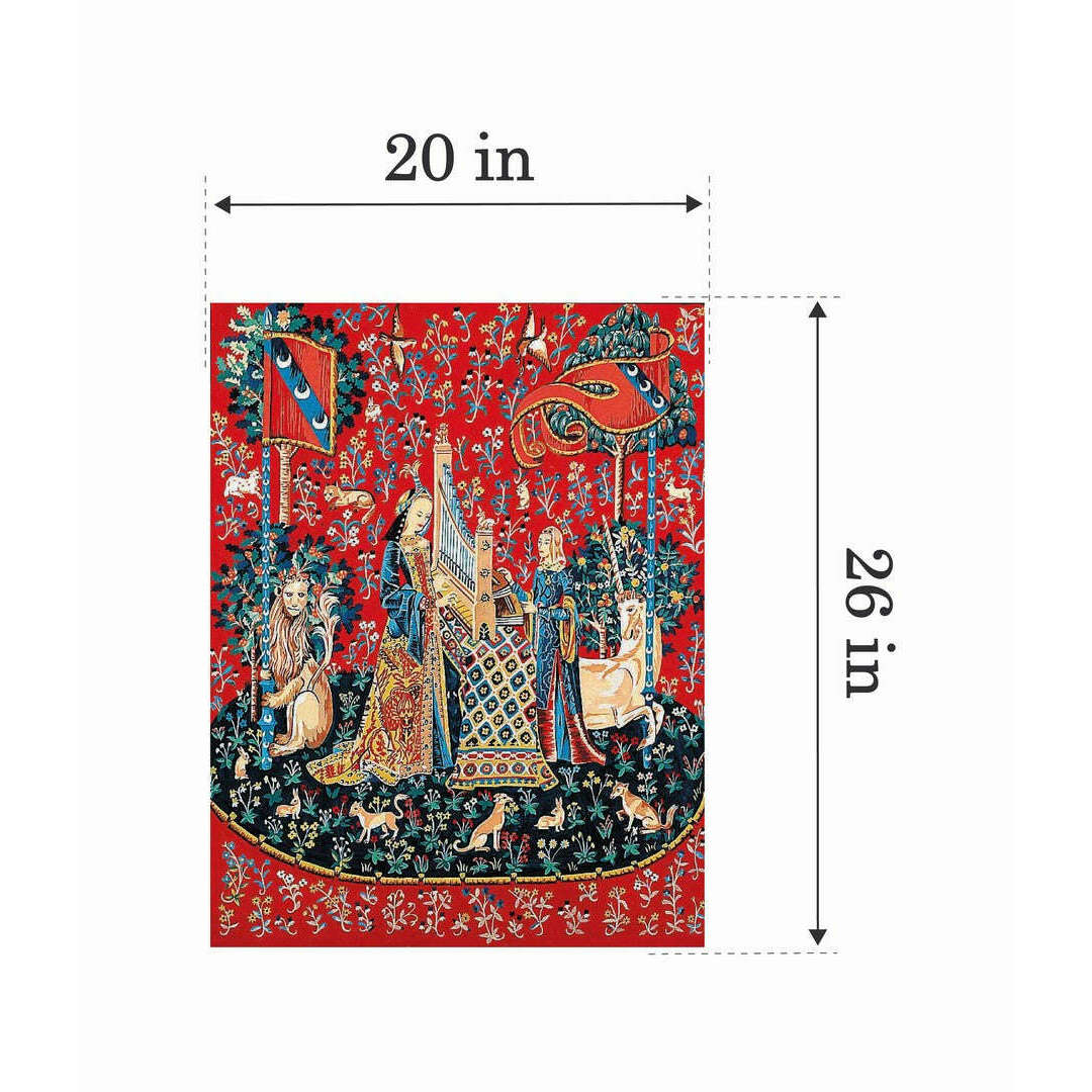Needlepoint canvas for halfstitch without yarn Can.Seul Lady With A Unicorn MRC1432206 Margot de Paris Printed Tapestry Canvas
