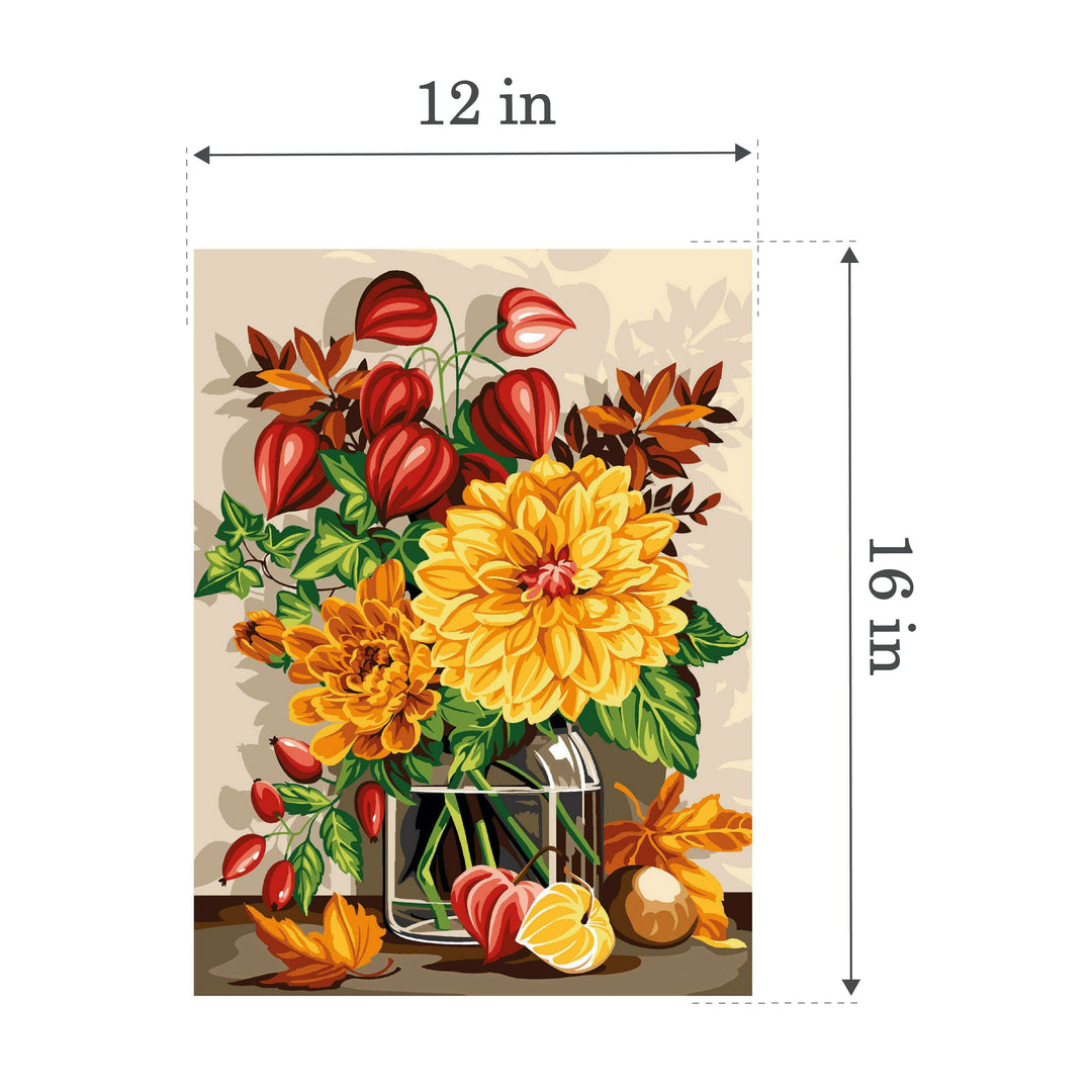 Needlepoint canvas for halfstitch without yarn Canvas Bouquet of Autumn SE926.331 Seg De Paris Printed Tapestry Canvas
