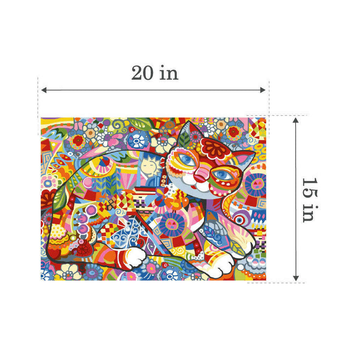 Needlepoint canvas for halfstitch without yarn Canvas Cat Flora SE929.603 Seg De Paris Printed Tapestry Canvas