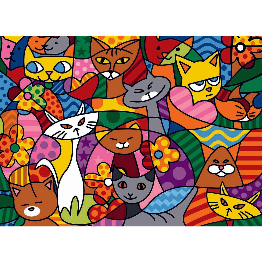 Needlepoint canvas for halfstitch without yarn Canvas Color Cats SE929.599 Seg De Paris Printed Tapestry Canvas