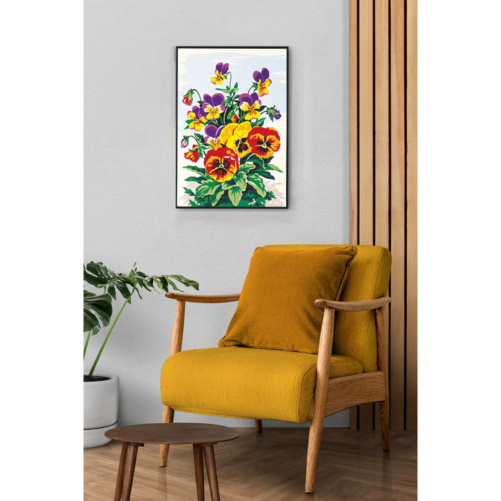 Needlepoint canvas for halfstitch without yarn Canvas Pansies SEU928.224 Seg De Paris Printed Tapestry Canvas