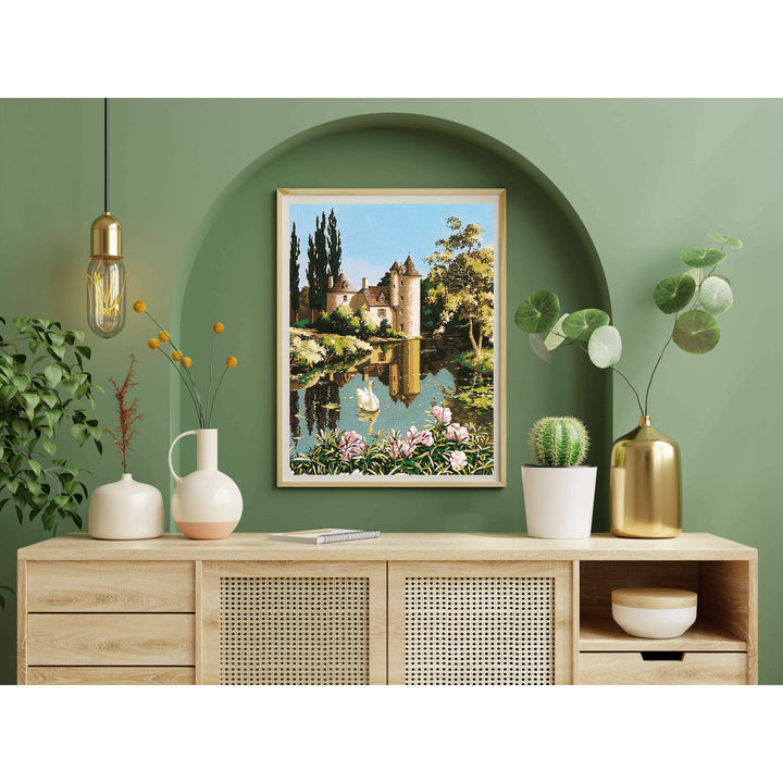 Needlepoint canvas for halfstitch without yarn Canvas The Old Manor SE981.94 Seg De Paris Printed Tapestry Canvas