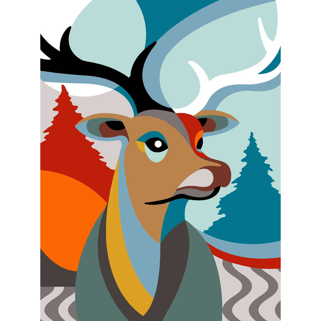 Needlepoint canvas for halfstitch without yarn Deer Art SE926.369 Seg De Paris Printed Tapestry Canvas