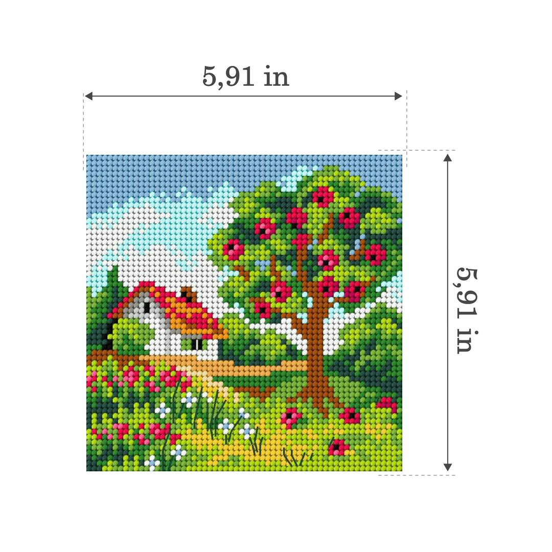 Needlepoint canvas for halfstitch without yarn Four Seasons - Summer 2842D - Printed Tapestry Canvas