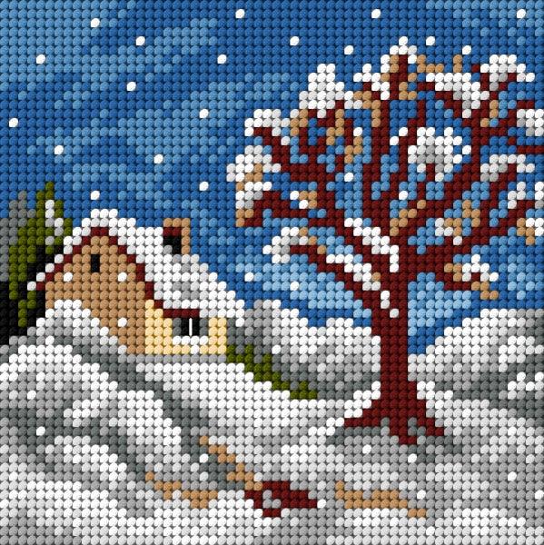 Needlepoint canvas for halfstitch without yarn Four Seasons - Winter 2844D - Printed Tapestry Canvas