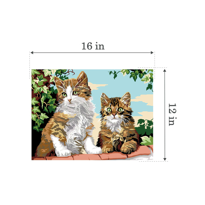 Needlepoint canvas for halfstitch without yarn Kittens Make the Wall SE926.199 Seg De Paris Printed Tapestry Canvas
