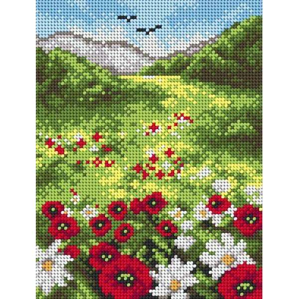 Needlepoint canvas for halfstitch without yarn On the Meadow 2227F - Printed Tapestry Canvas