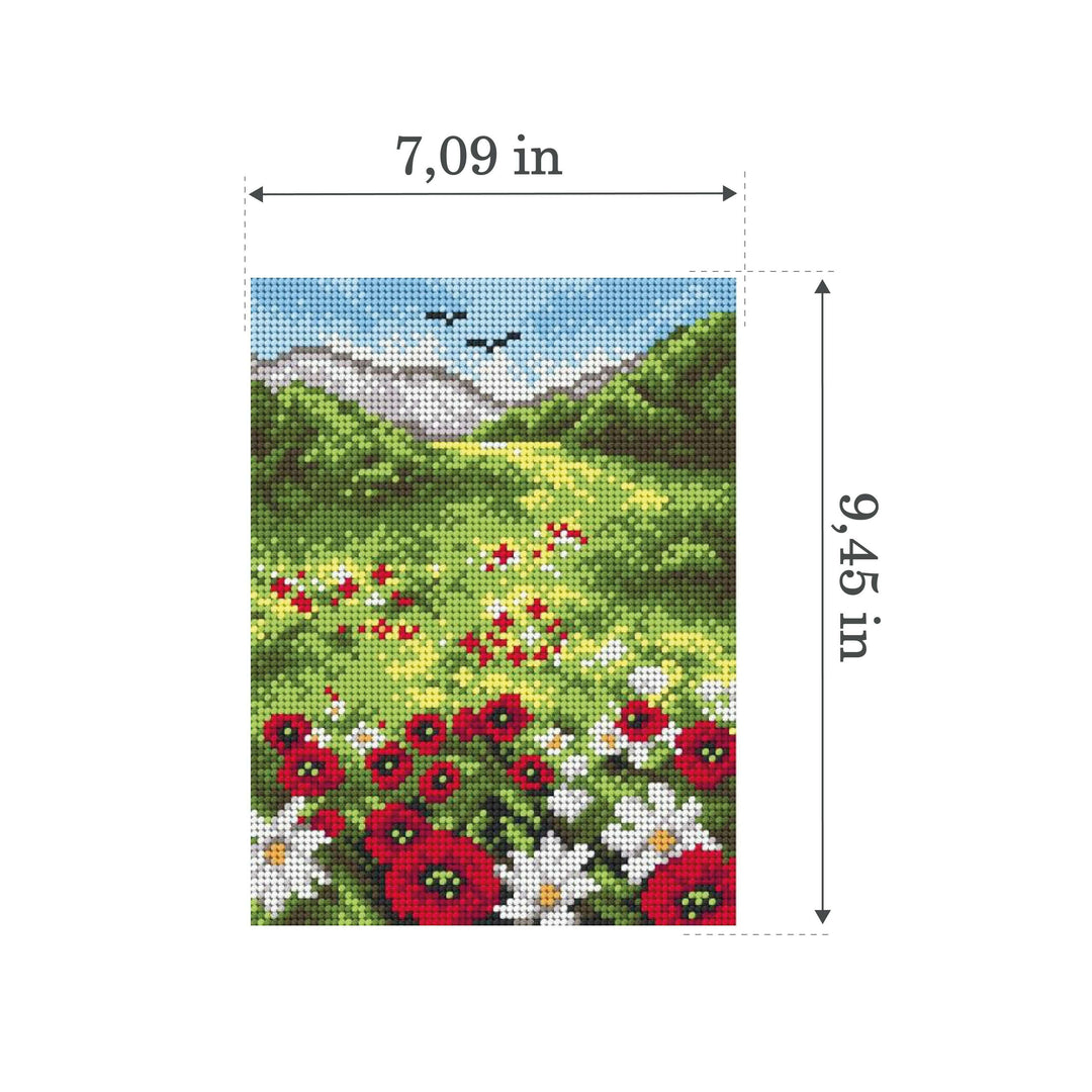 Needlepoint canvas for halfstitch without yarn On the Meadow 2227F - Printed Tapestry Canvas