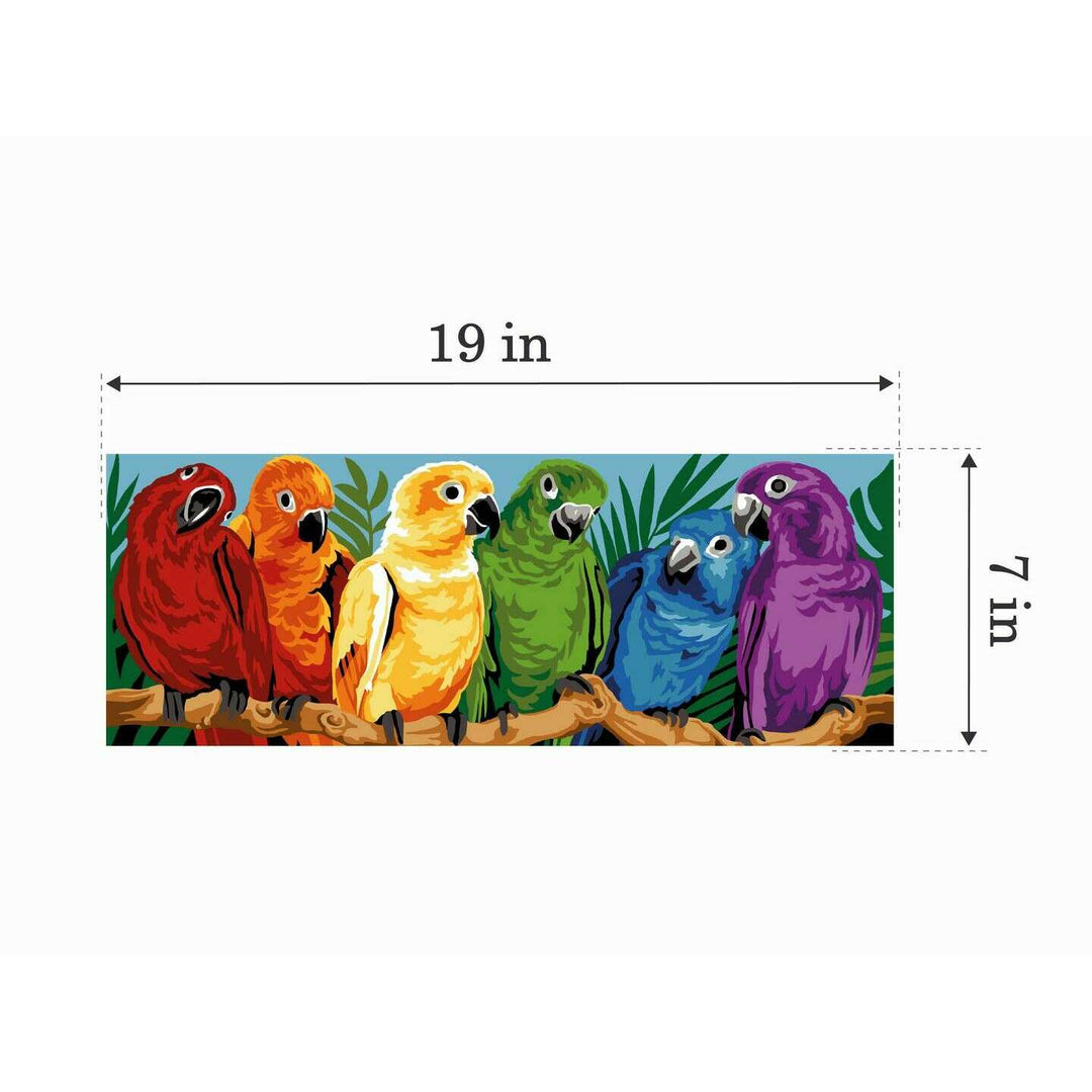 Needlepoint canvas for halfstitch without yarn Rainbow of Feathers MRCU62282 Margot de Paris Printed Tapestry Canvas