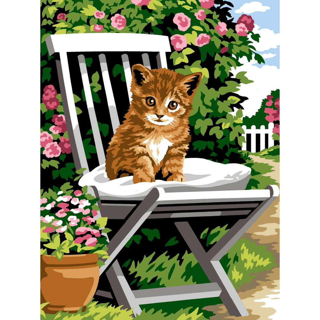 Needlepoint canvas for halfstitch without yarn Rest in the Garden SE926.366 Seg De Paris Printed Tapestry Canvas