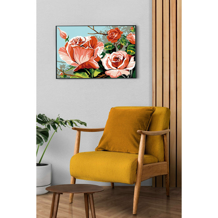 Needlepoint canvas for halfstitch without yarn Roses SEU928.339 Seg De Paris Printed Tapestry Canvas