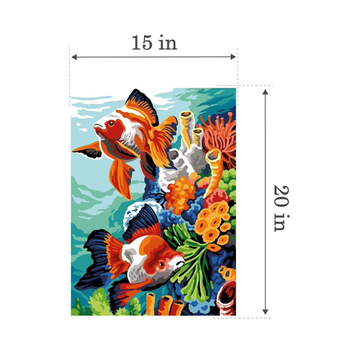 Needlepoint canvas for halfstitch without yarn Seabed SE929.695 Seg De Paris Printed Tapestry Canvas