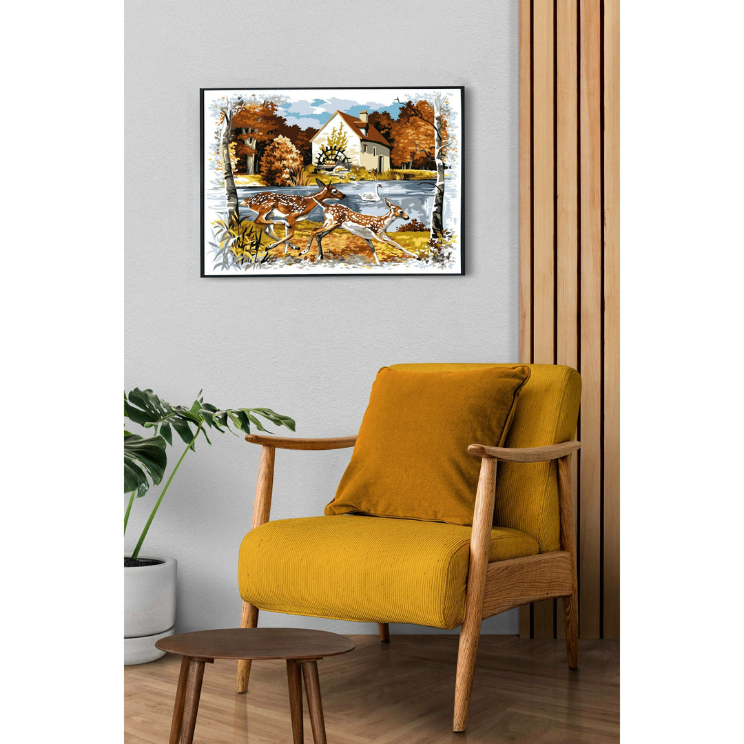 Needlepoint canvas for halfstitch without yarn Season Of Leaves SE929.674 Seg De Paris Printed Tapestry Canvas