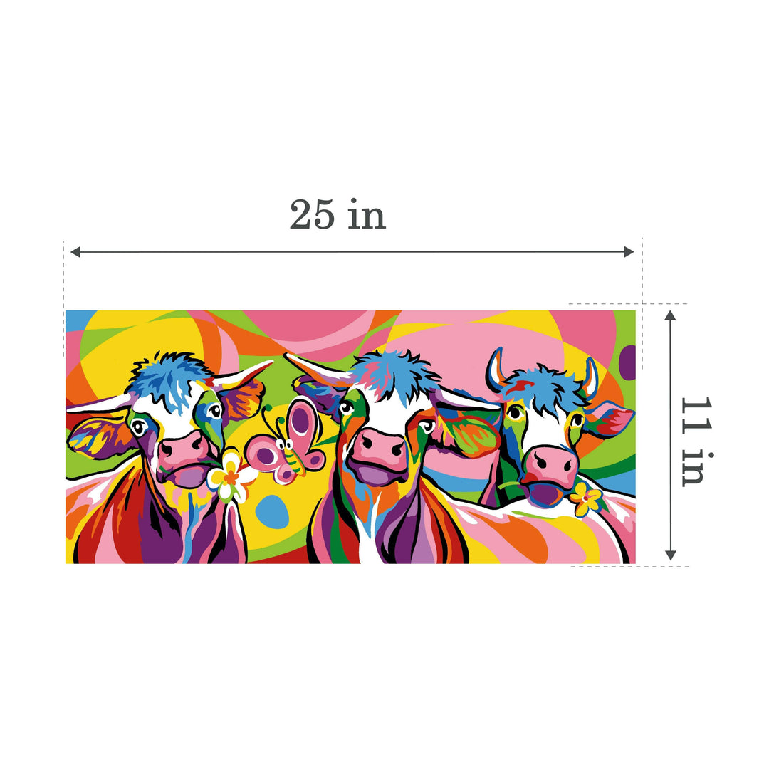 Needlepoint canvas for halfstitch without yarn The Cows SE934.02 Seg De Paris Printed Tapestry Canvas