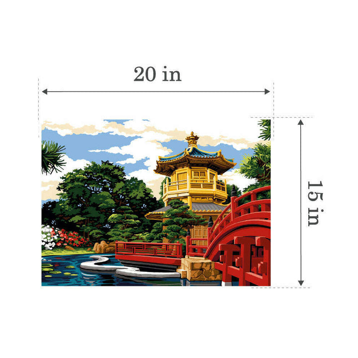 Needlepoint canvas for halfstitch without yarn The Garden Of Nan Lian SE929.636 Seg De Paris Printed Tapestry Canvas
