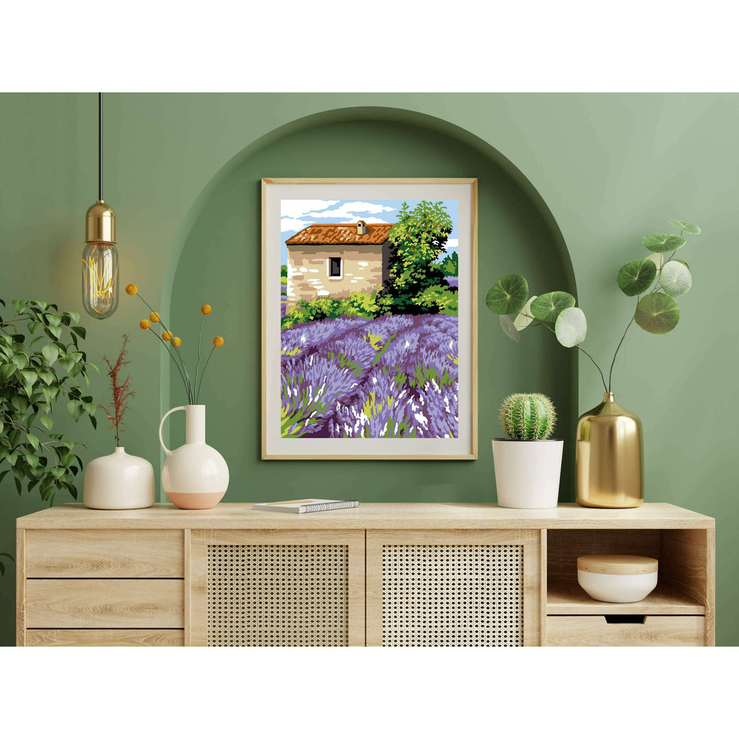 Needlepoint canvas for halfstitch without yarn The Lavender Cabin SE926.364 Seg De Paris Printed Tapestry Canvas