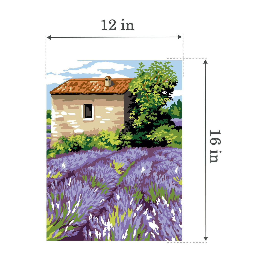 Needlepoint canvas for halfstitch without yarn The Lavender Cabin SE926.364 Seg De Paris Printed Tapestry Canvas