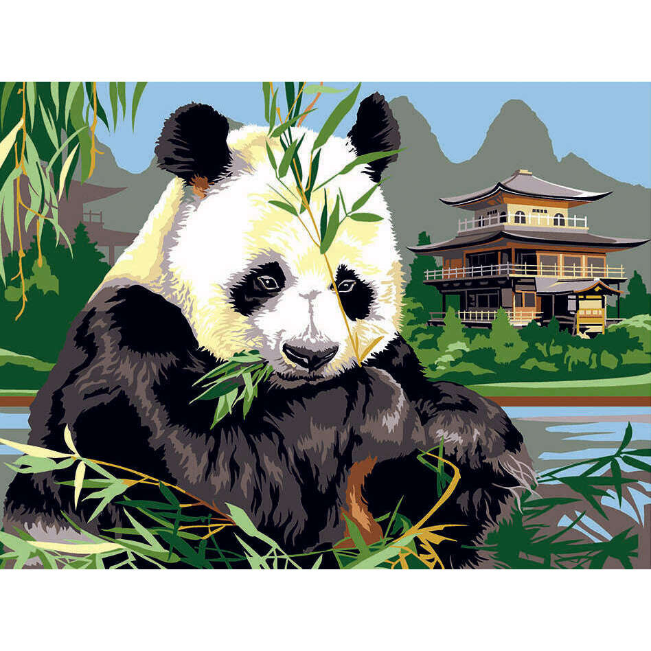 Needlepoint canvas for halfstitch without yarn The Panda SE926.207 Seg De Paris Printed Tapestry Canvas