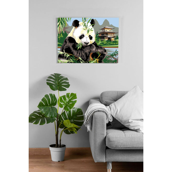 Needlepoint canvas for halfstitch without yarn The Panda SE926.207 Seg De Paris Printed Tapestry Canvas