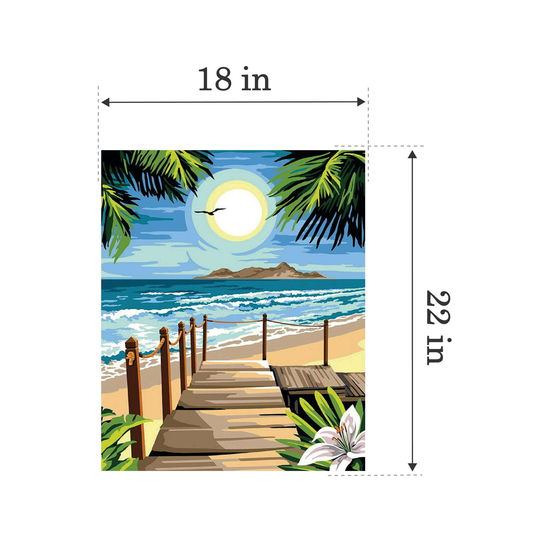 Needlepoint canvas for halfstitch without yarn The Pontoon Of The Islands MRC1345184 Margot de Paris Printed Tapestry Canvas