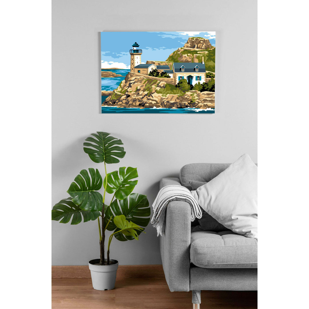 Needlepoint canvas for halfstitch without yarn The Rocks of Brittany SE929.726 Seg De Paris Printed Tapestry Canvas
