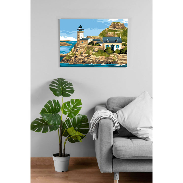 Needlepoint canvas for halfstitch without yarn The Rocks of Brittany SE929.726 Seg De Paris Printed Tapestry Canvas
