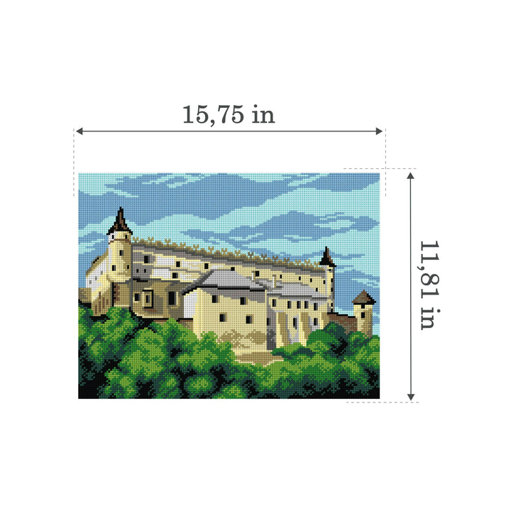 Needlepoint canvas for halfstitch without yarn  Zvolen Castle 3584J