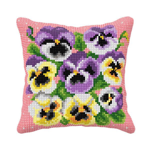 Cushion cross stitch kit  "Pansies" 99050