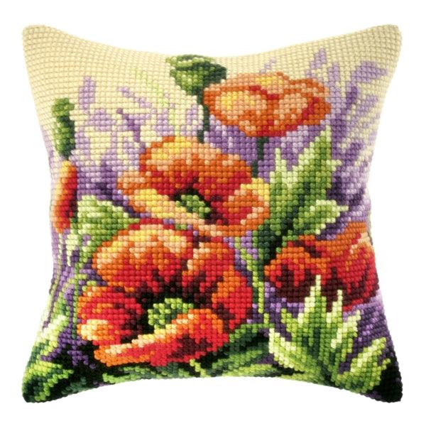 Cushion cross stitch kit  "Poppies on meadow" 9123
