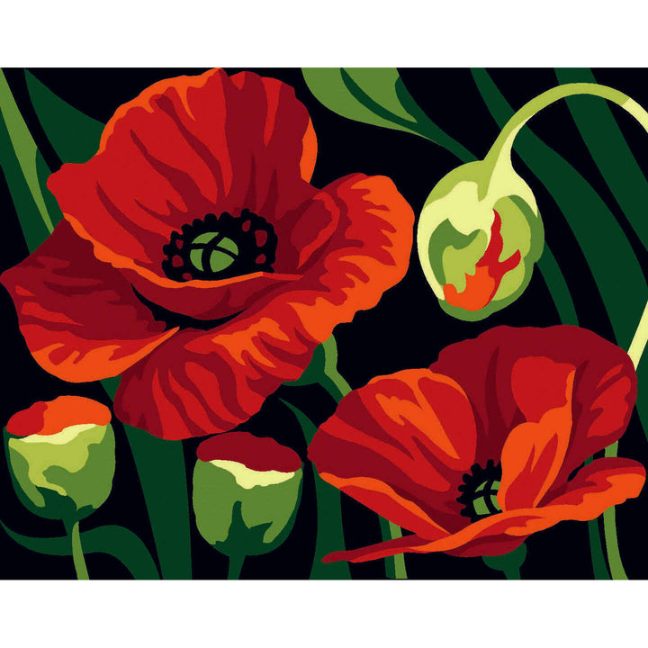 Needlepoint Kit Poppies MRCK7666024115 Margot de Paris Printed Tapestry Canvas
